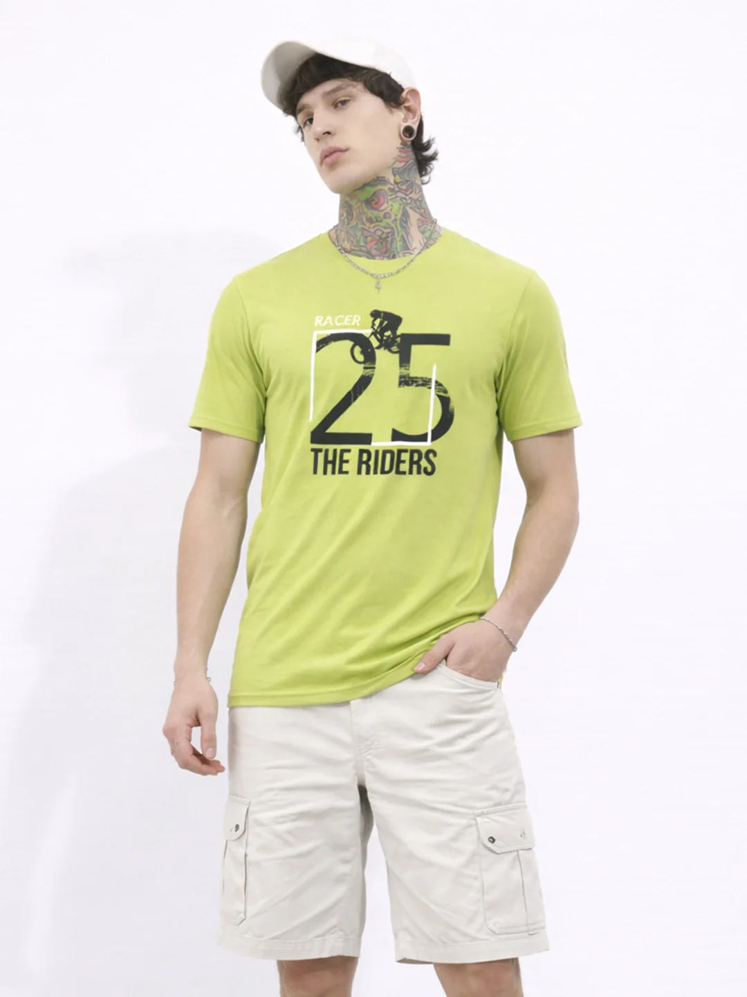 Lime Green Printed T-Shirt - Image 5
