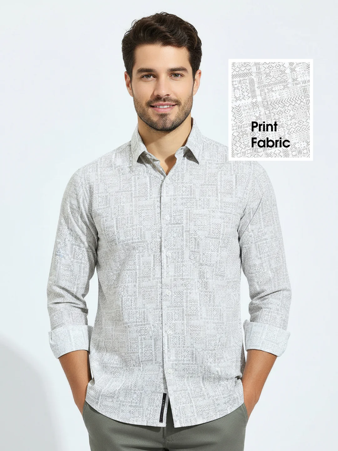 Beige Printed Shirt