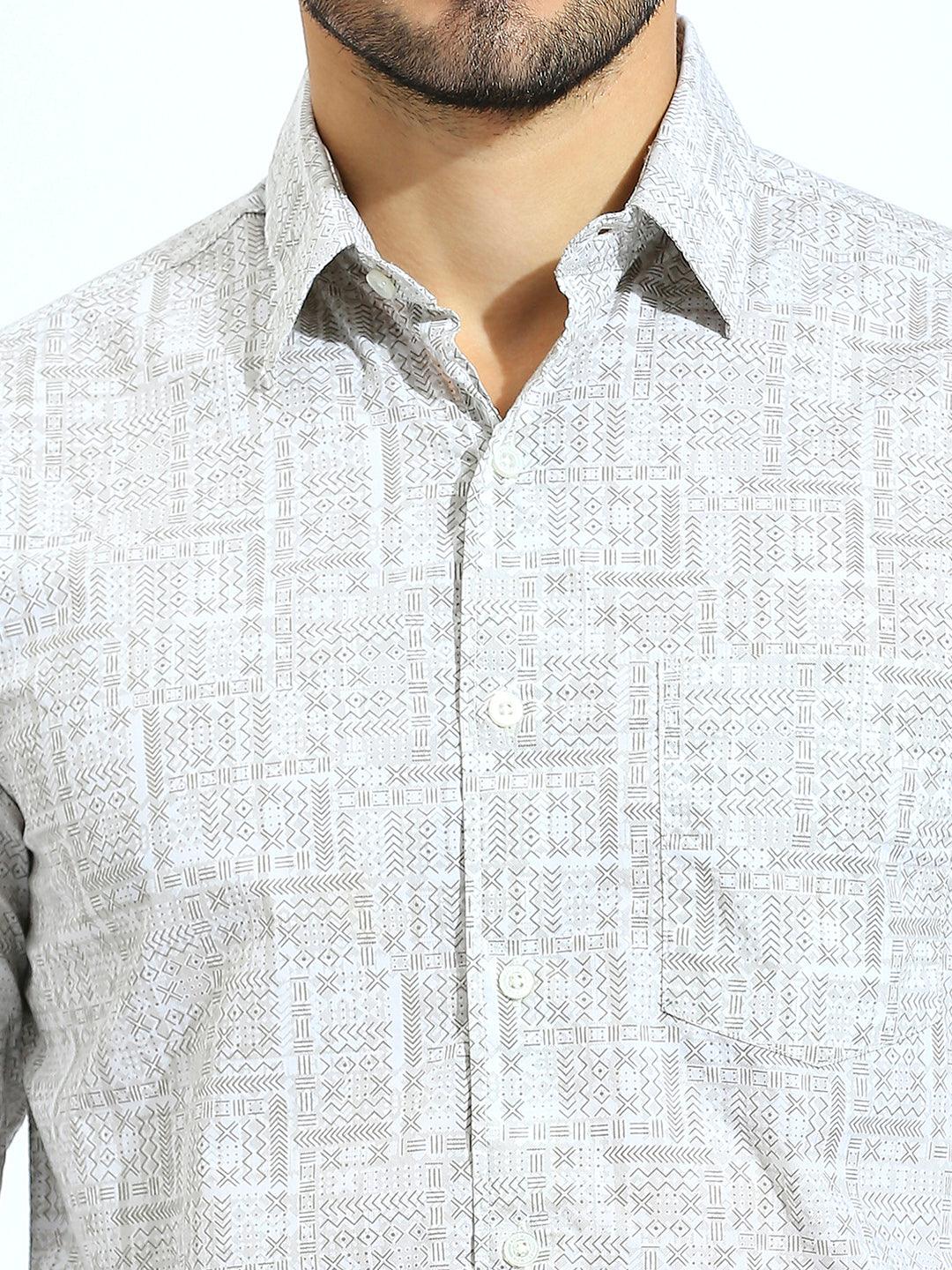 Beige Printed Shirt - Image 5