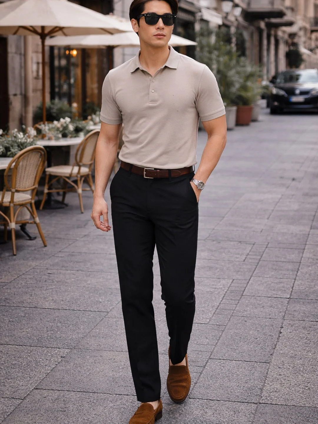 Charcoal Black Chino Pants - Image 3