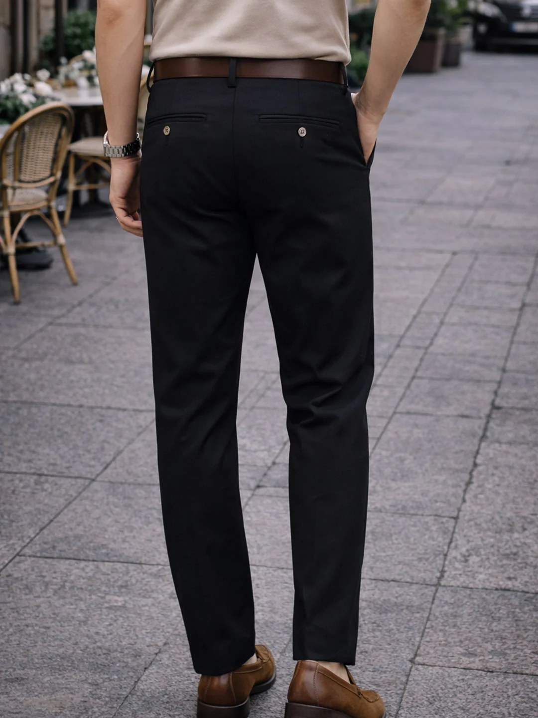 Charcoal Black Chino Pants - Image 4