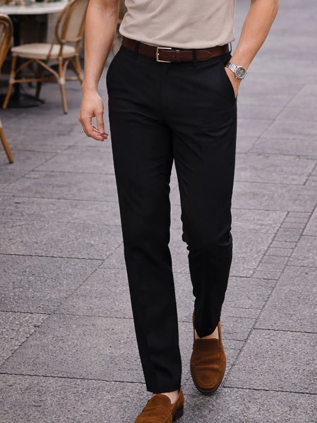 Charcoal Black Chino Pants - Image 5