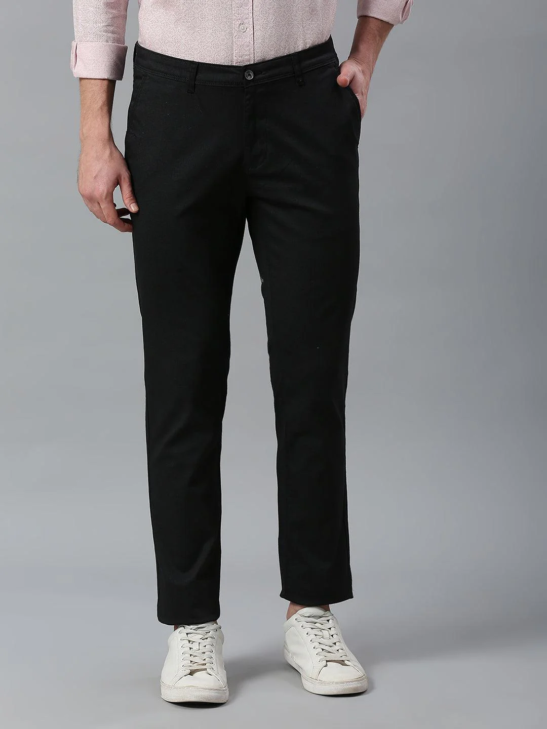 Charcoal Grey Narrow Chino Pants - Image 3