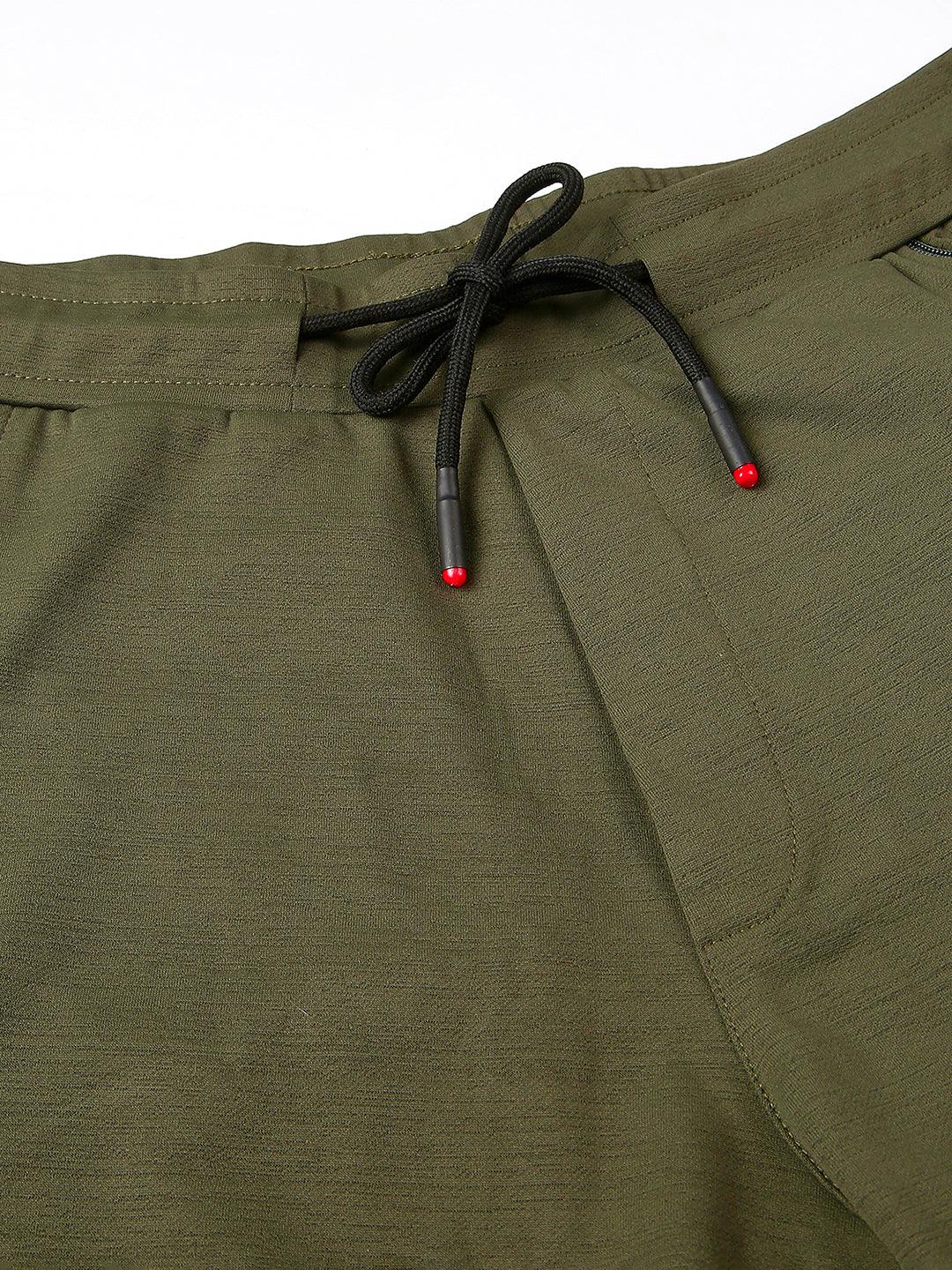 Zip Pocket Olive Shorts - Image 3