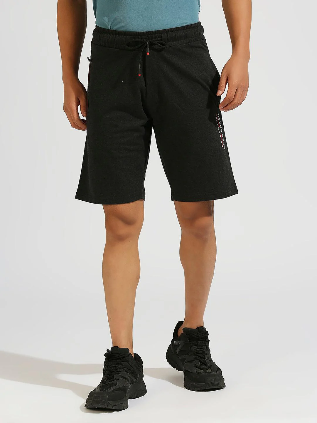 Zip Pocket Charcoal Black Shorts - Image 5