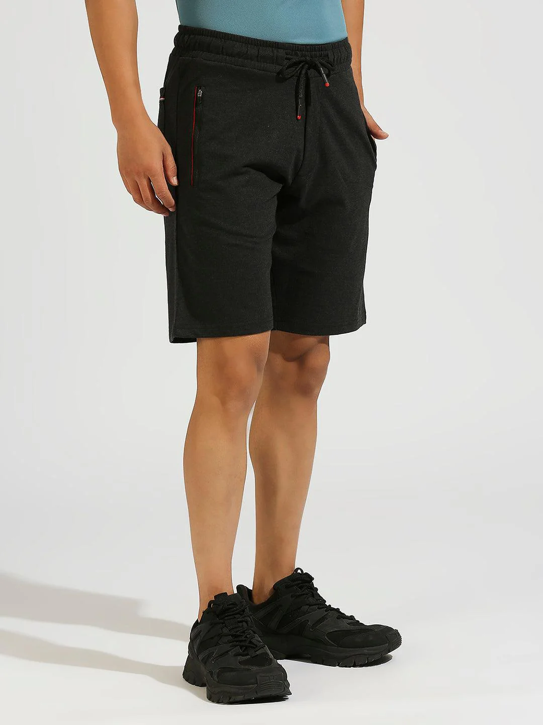 Zip Pocket Charcoal Black Shorts - Image 8