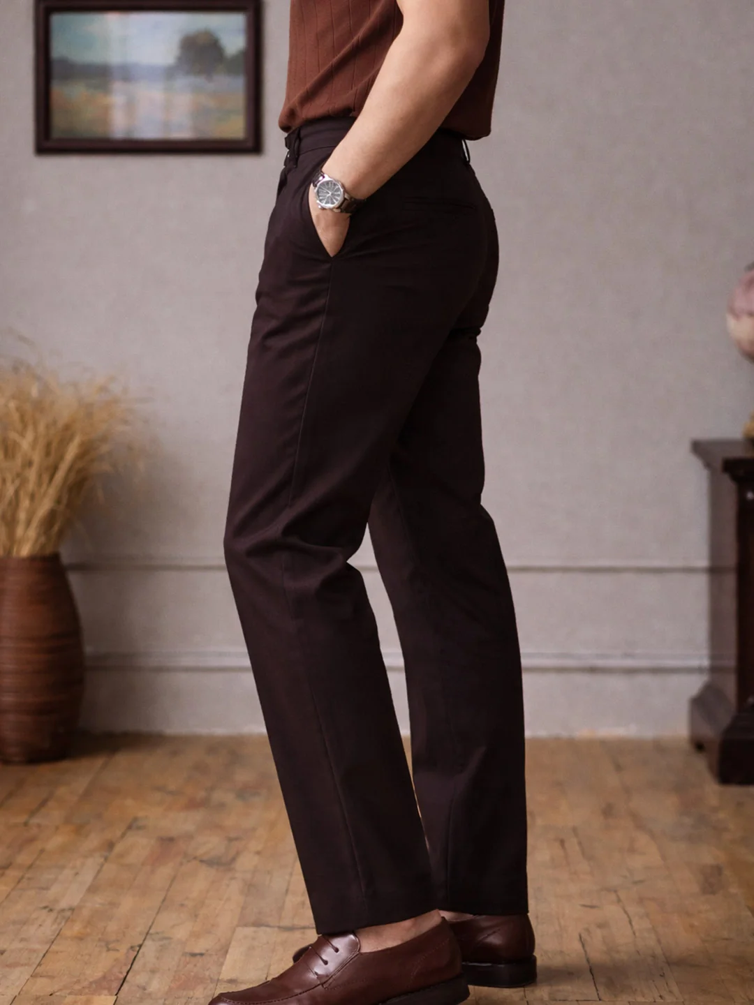 Coffee Brown Chino Pants - Image 4