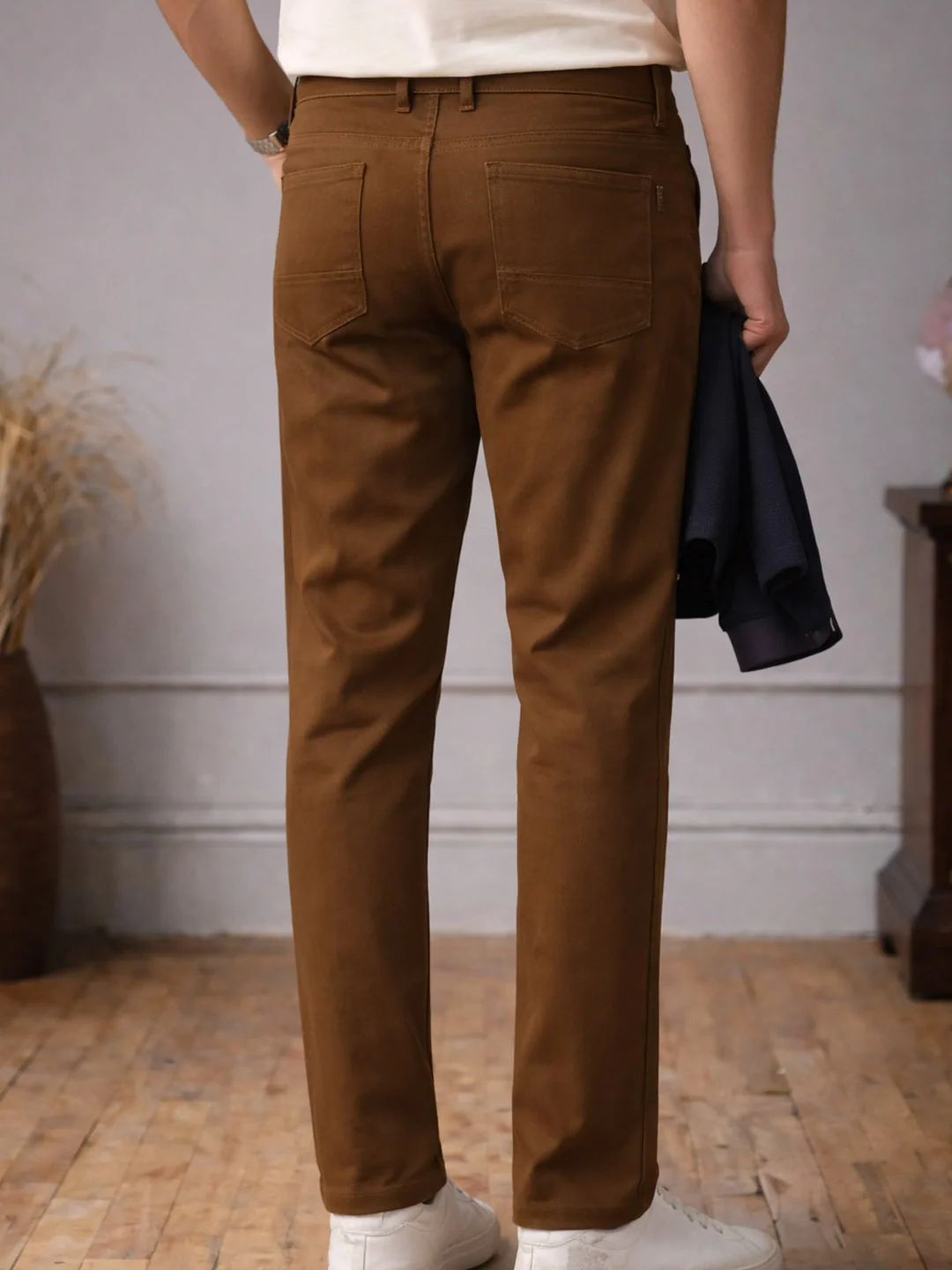 Stretchable Chocolate Brown Jeans - Image 3
