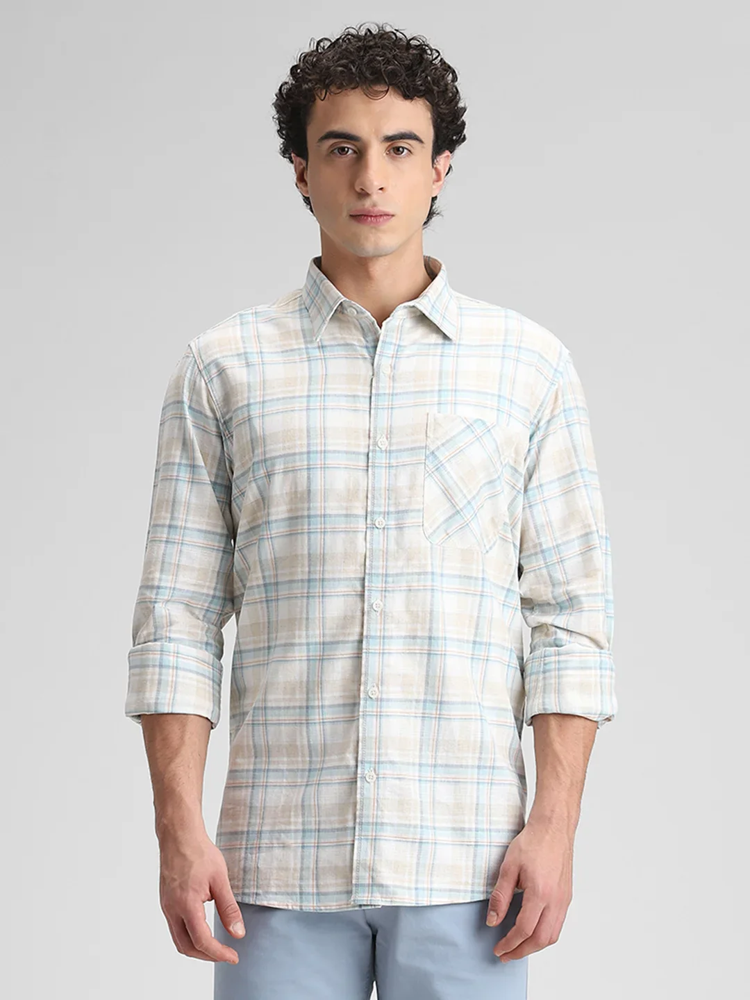 Aqua Checks Shirt - Image 7