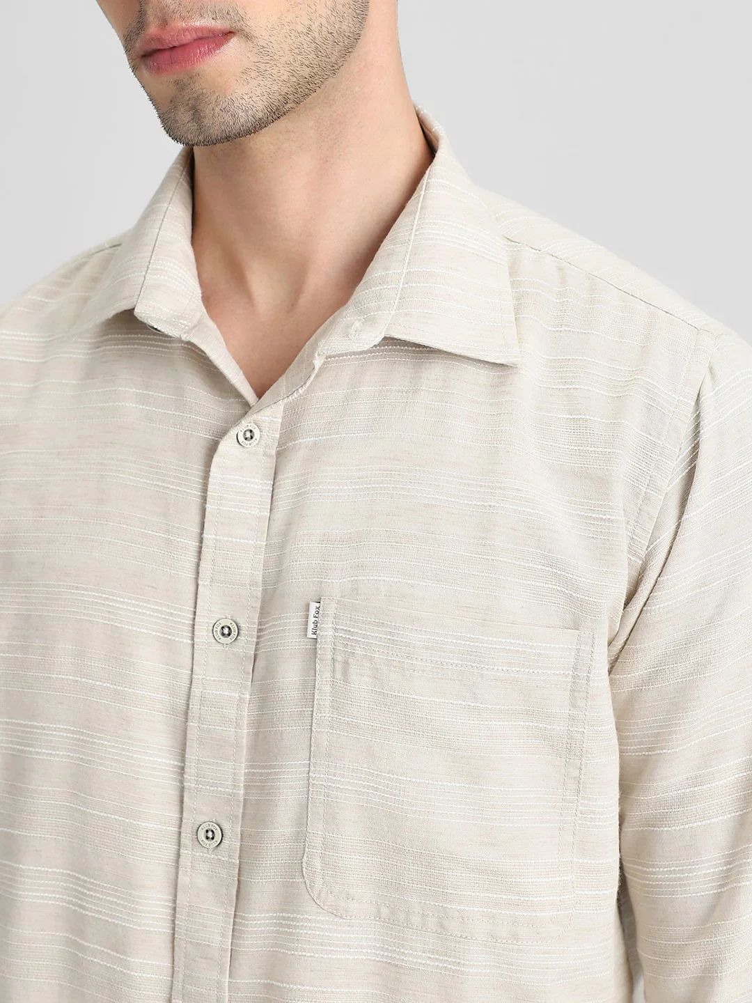 Beige Textured Shirt - Image 3
