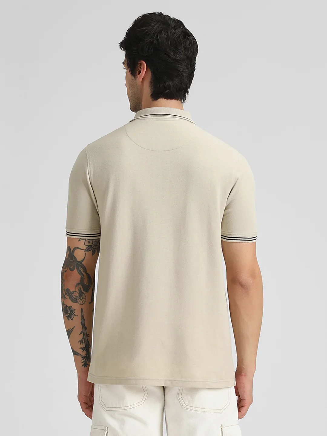 Beige Selfmade Polo T-Shirt - Image 4