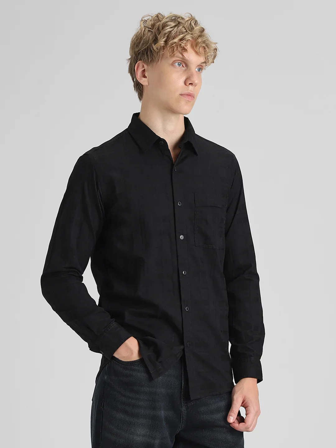 Black Textureed Shirt - Image 5