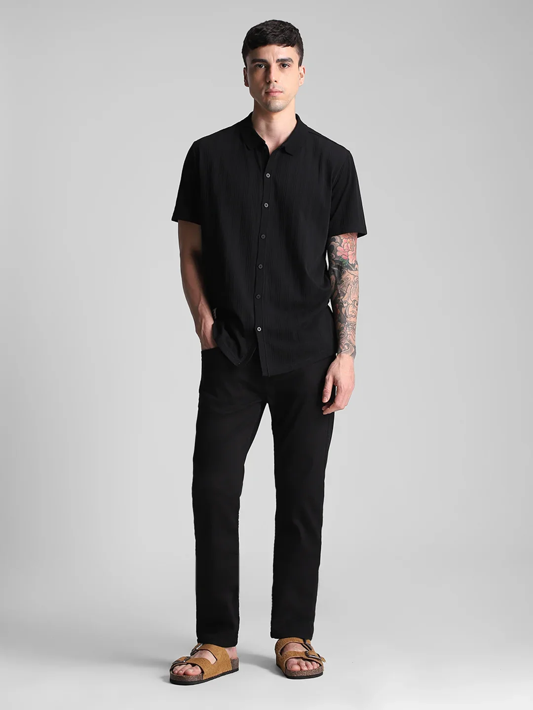 Black Jacquard Shirt - Image 7