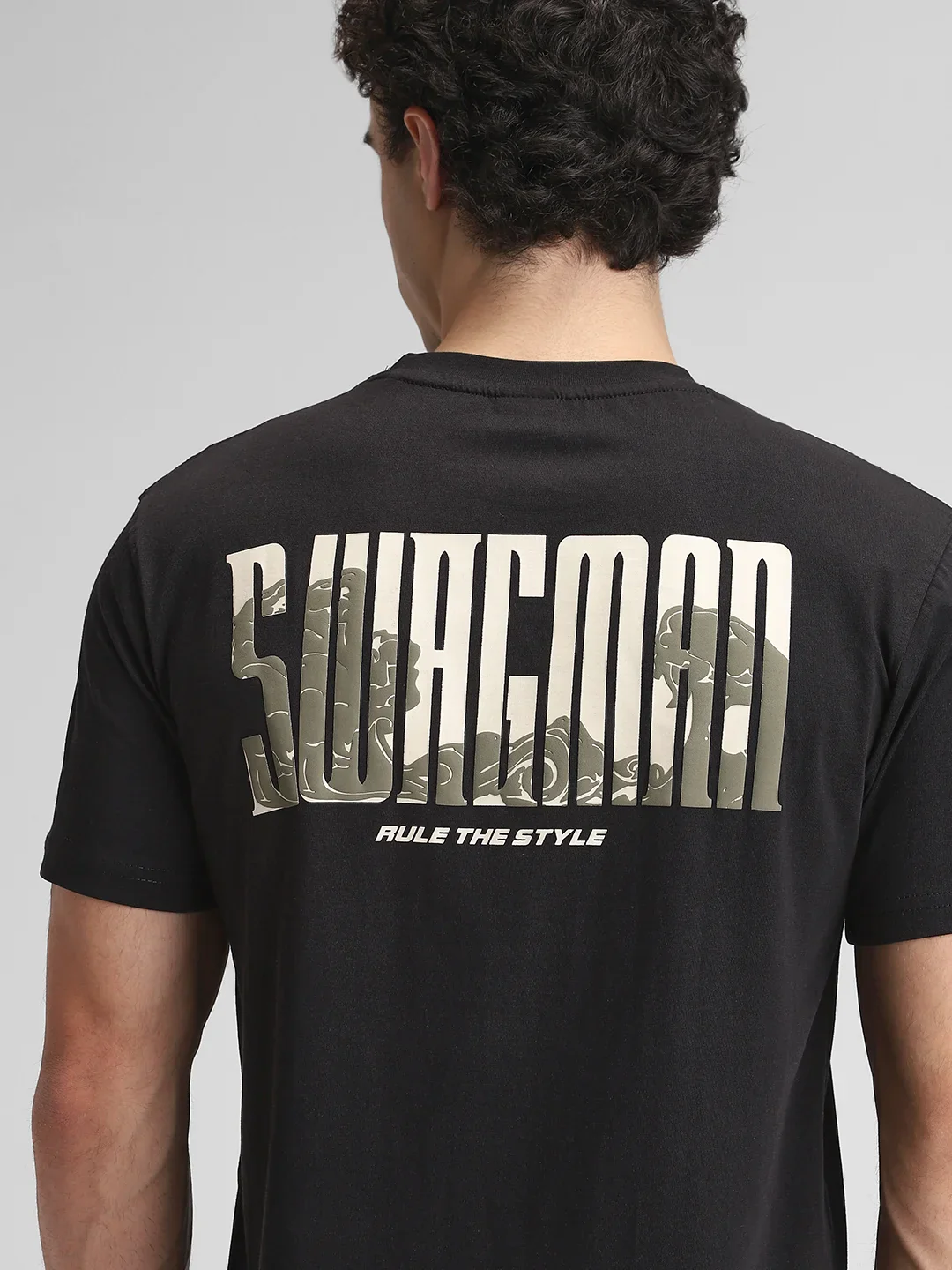 Black Backprint Crew T-Shirt - Image 8