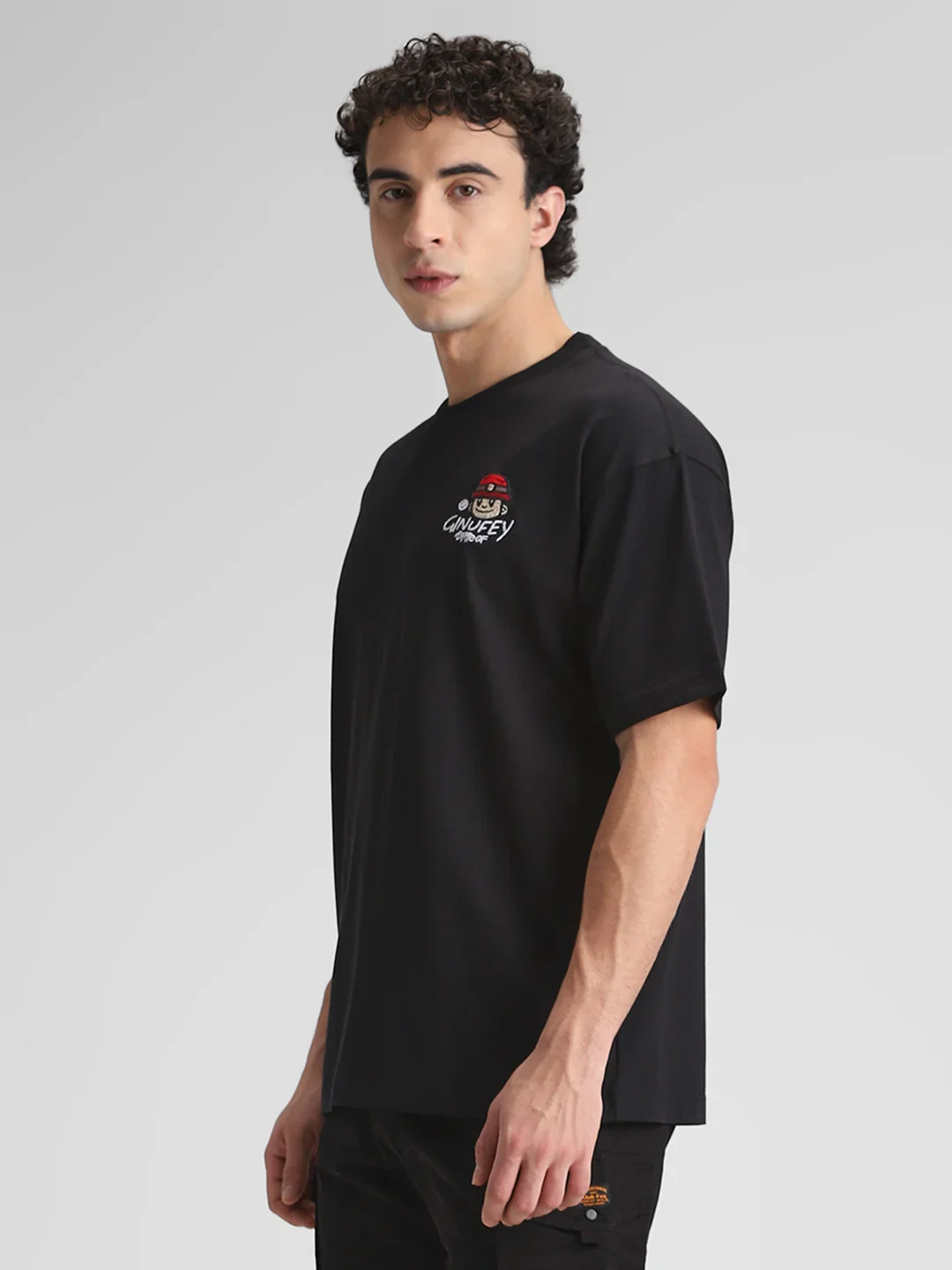 Black Oversize Printed T-Shirt - Image 5