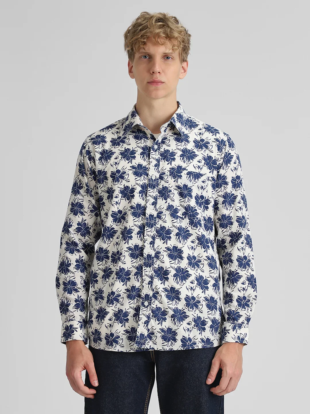 Blue Printed Shirt