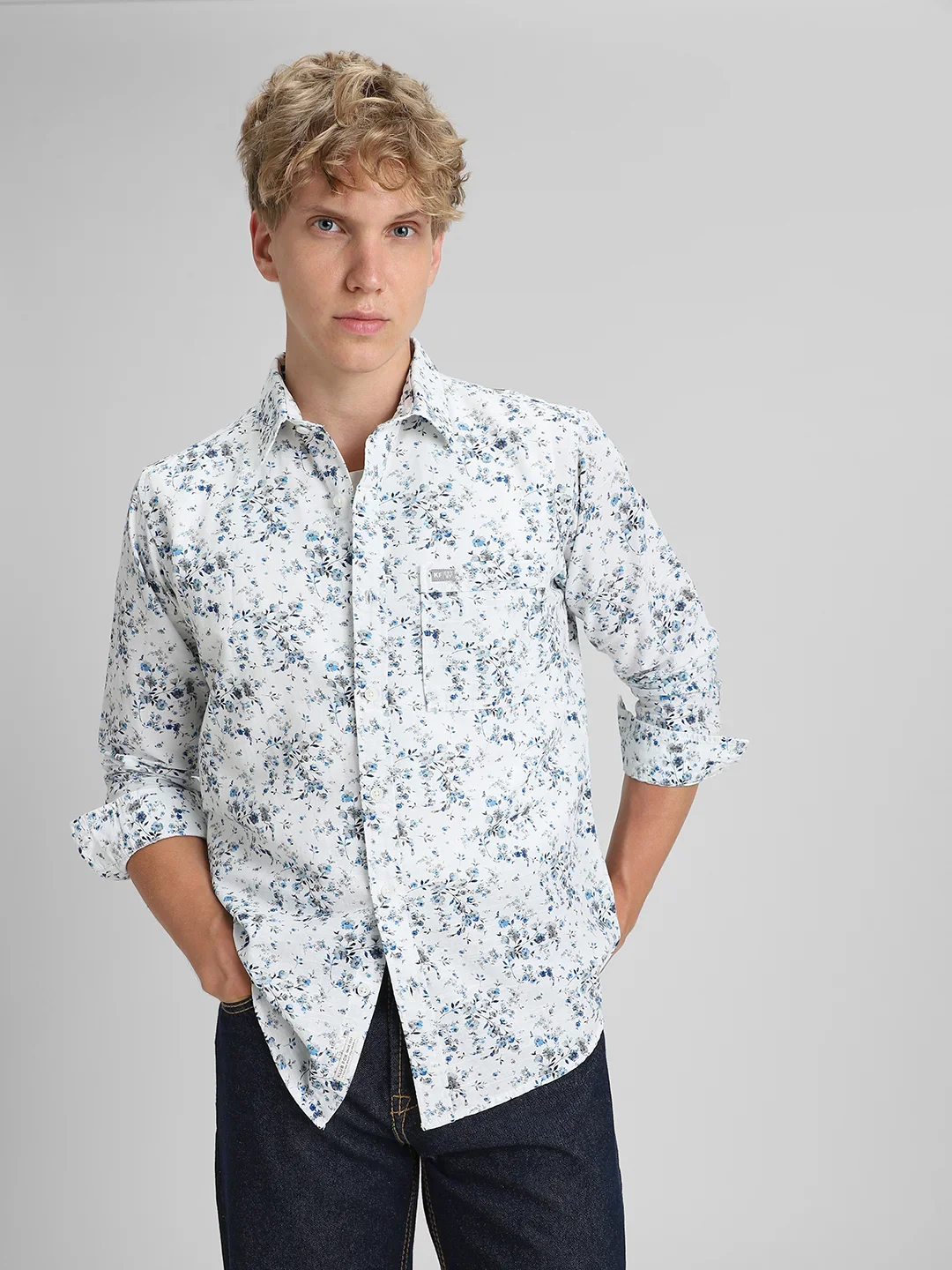 Blue Printed Shirt - Image 6