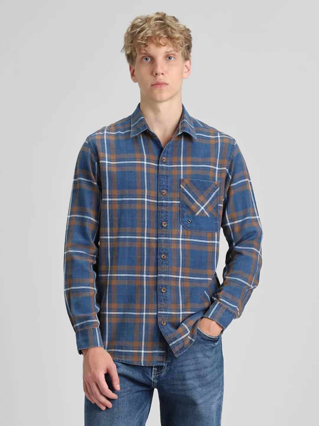 Brown Checks Shirt - Image 6
