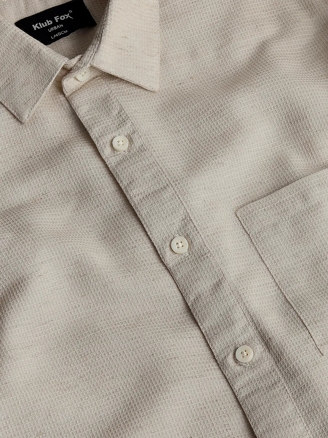 Beige Fine Textured Shirt - Image 6