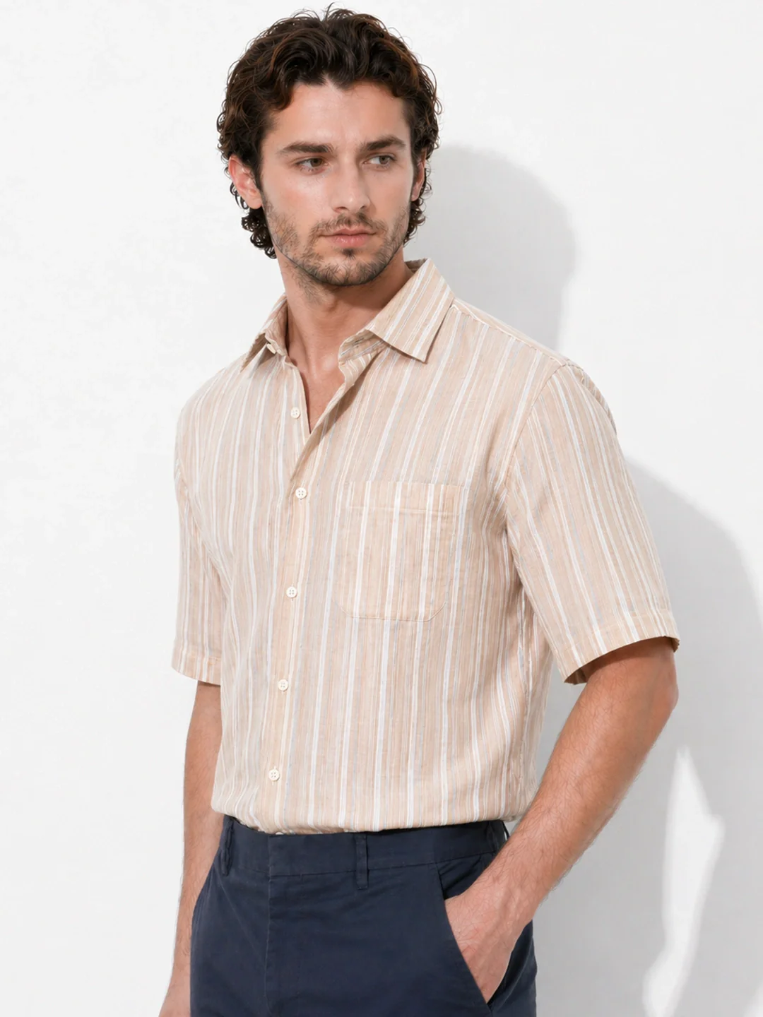 Beige Printed Shirt - Image 2