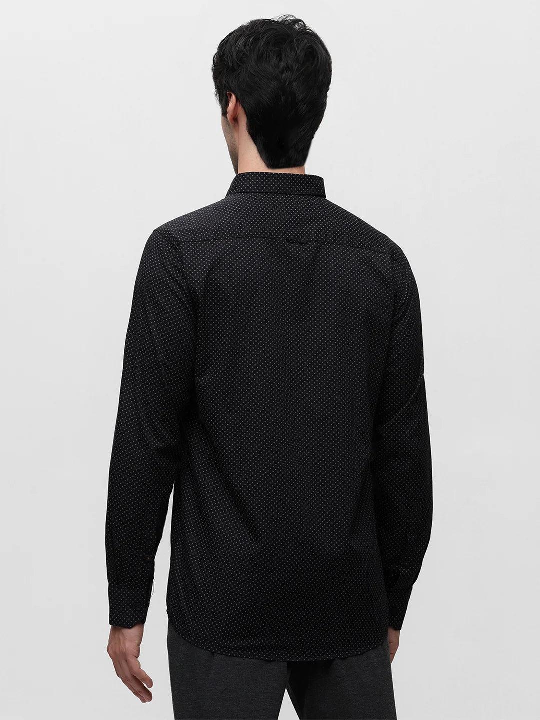 Black Printed Formal Shirt - Image 4