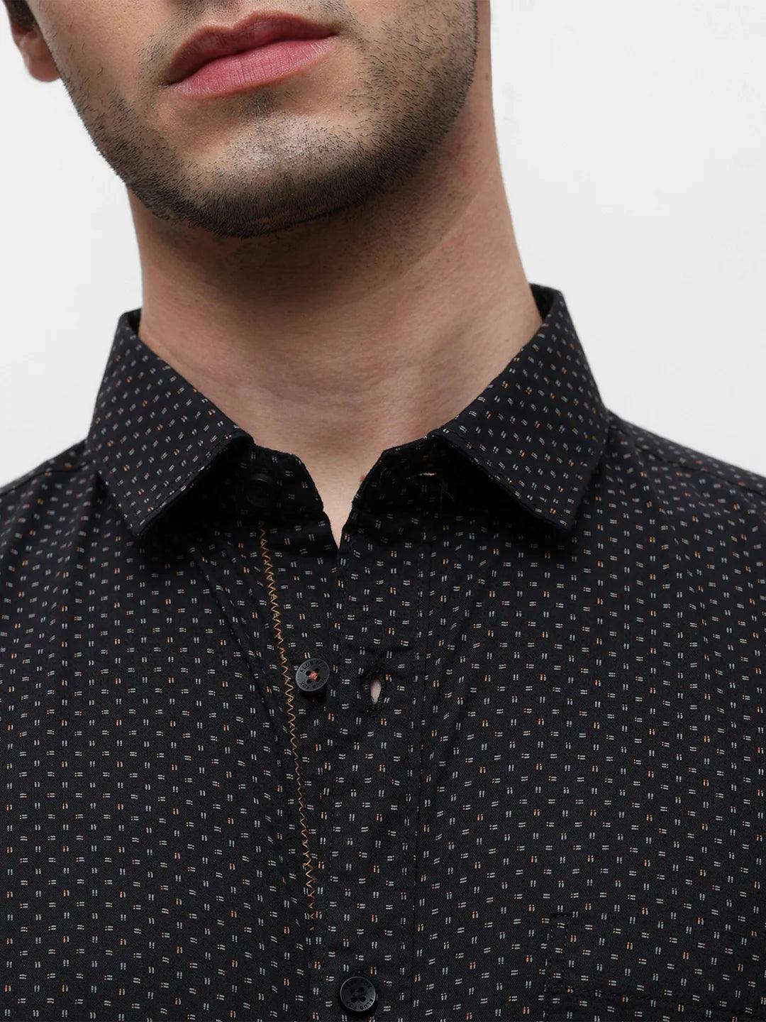 Black Printed Formal Shirt - Image 5