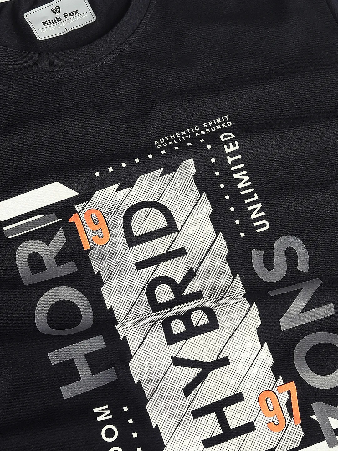 Black Printed Crew T-Shirt - Image 4