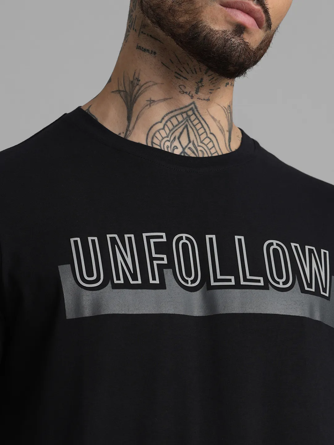 Black Printed Crew T-Shirt - Image 2
