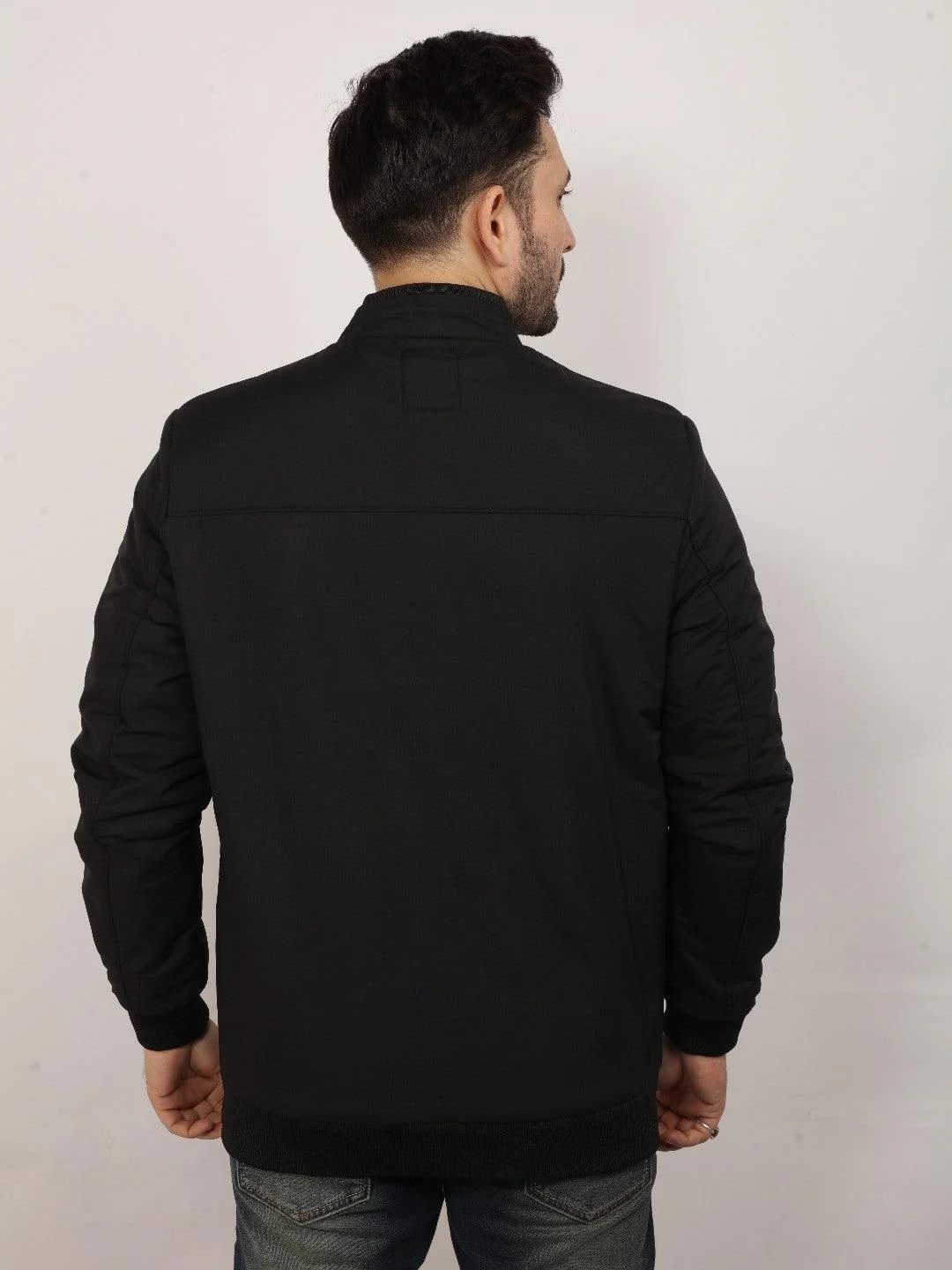 Black Solid Zipper Jacket - Image 4