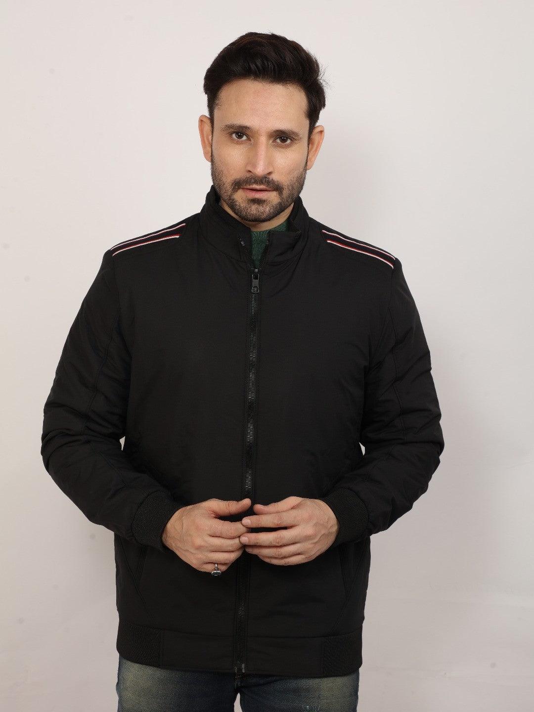 Black Solid Zipper Jacket - Image 7