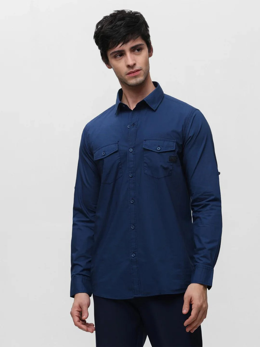 Blue Solid Shirt - Image 4