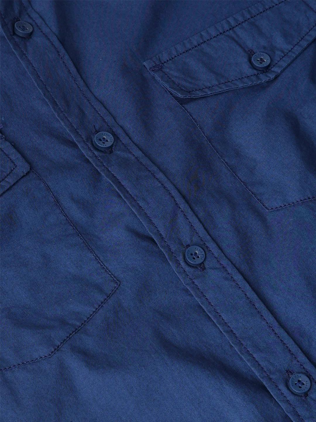 Blue Solid Shirt - Image 7