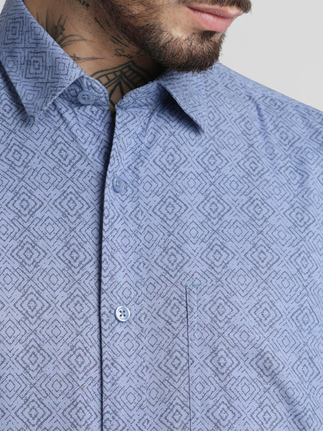 Blue Printed Shirt - Image 4