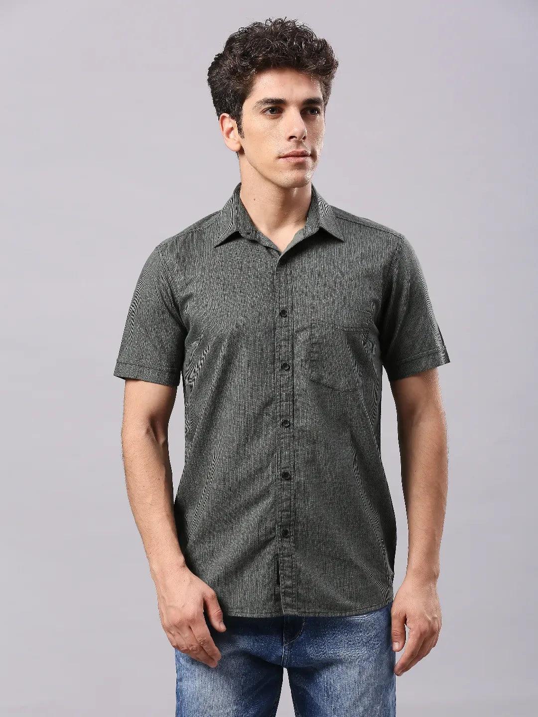 Dark Olive Printed Shirt - Image 5
