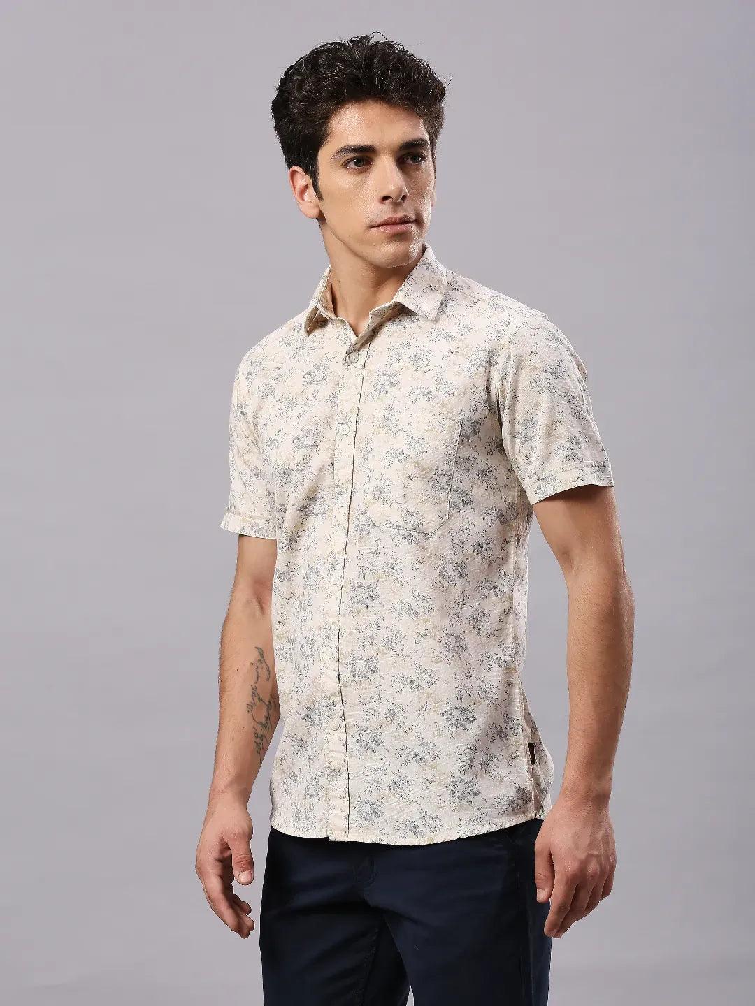 Fawn Yellow Printed Shirt - Image 3