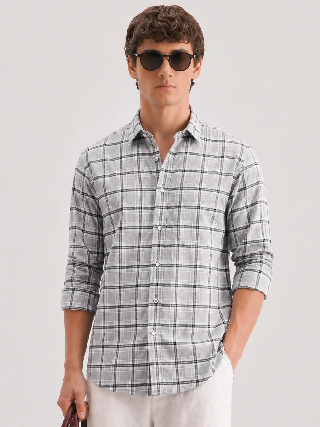 Grey Checkered Shirt - Image 3
