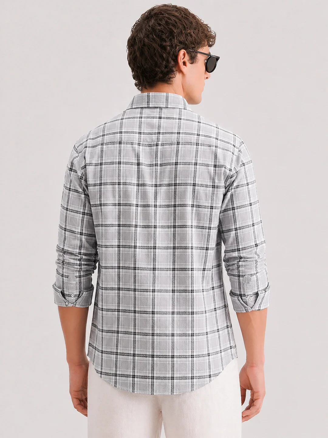 Grey Checkered Shirt - Image 4
