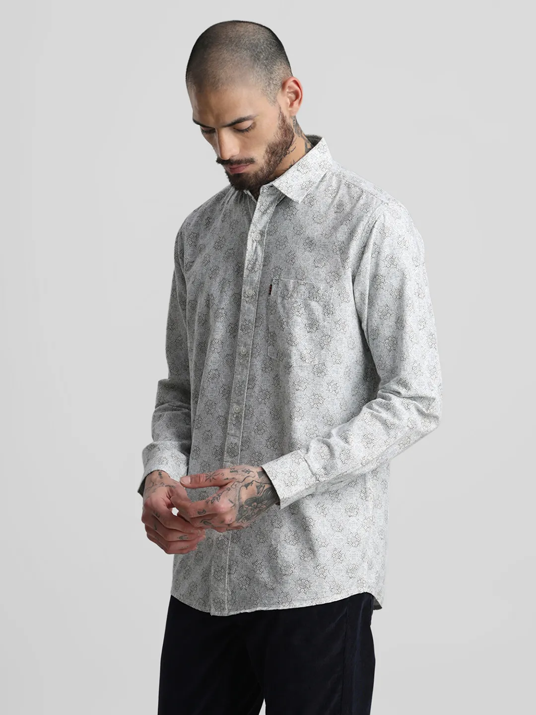 Grey Printed Shirt - Image 6