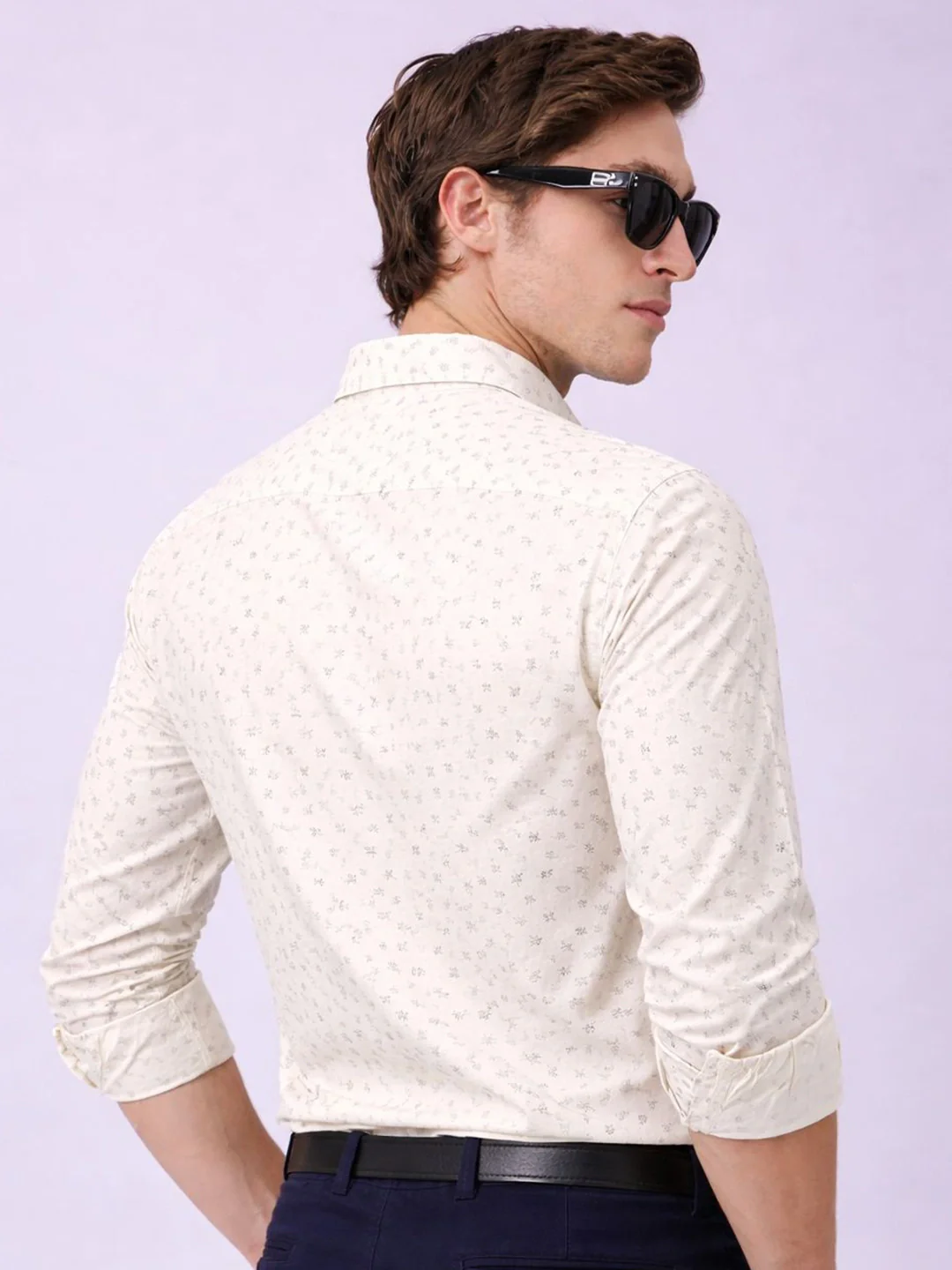 Cream White Printed Shirt - Image 3