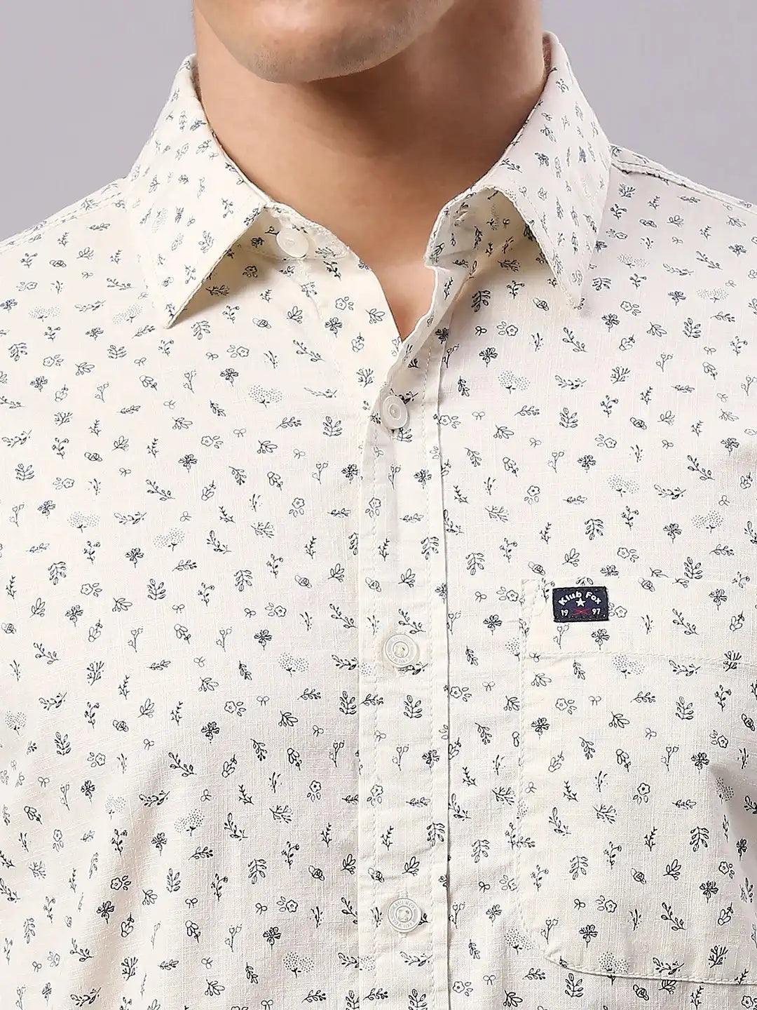Cream White Printed Shirt - Image 5