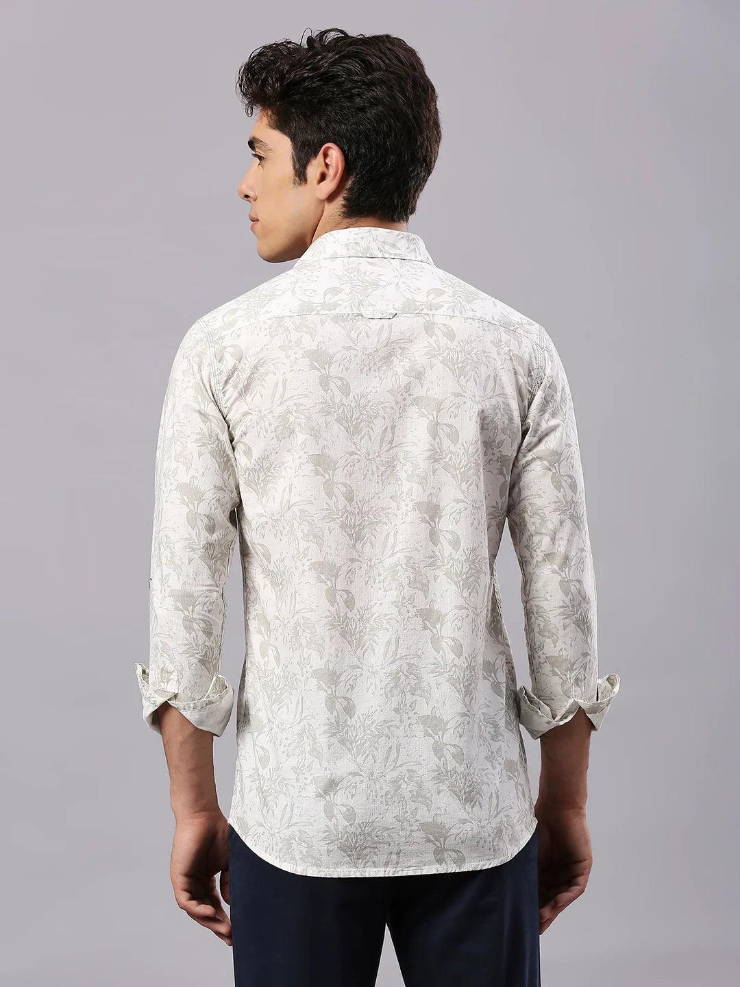 Light Olive Printed Shirt - Image 5