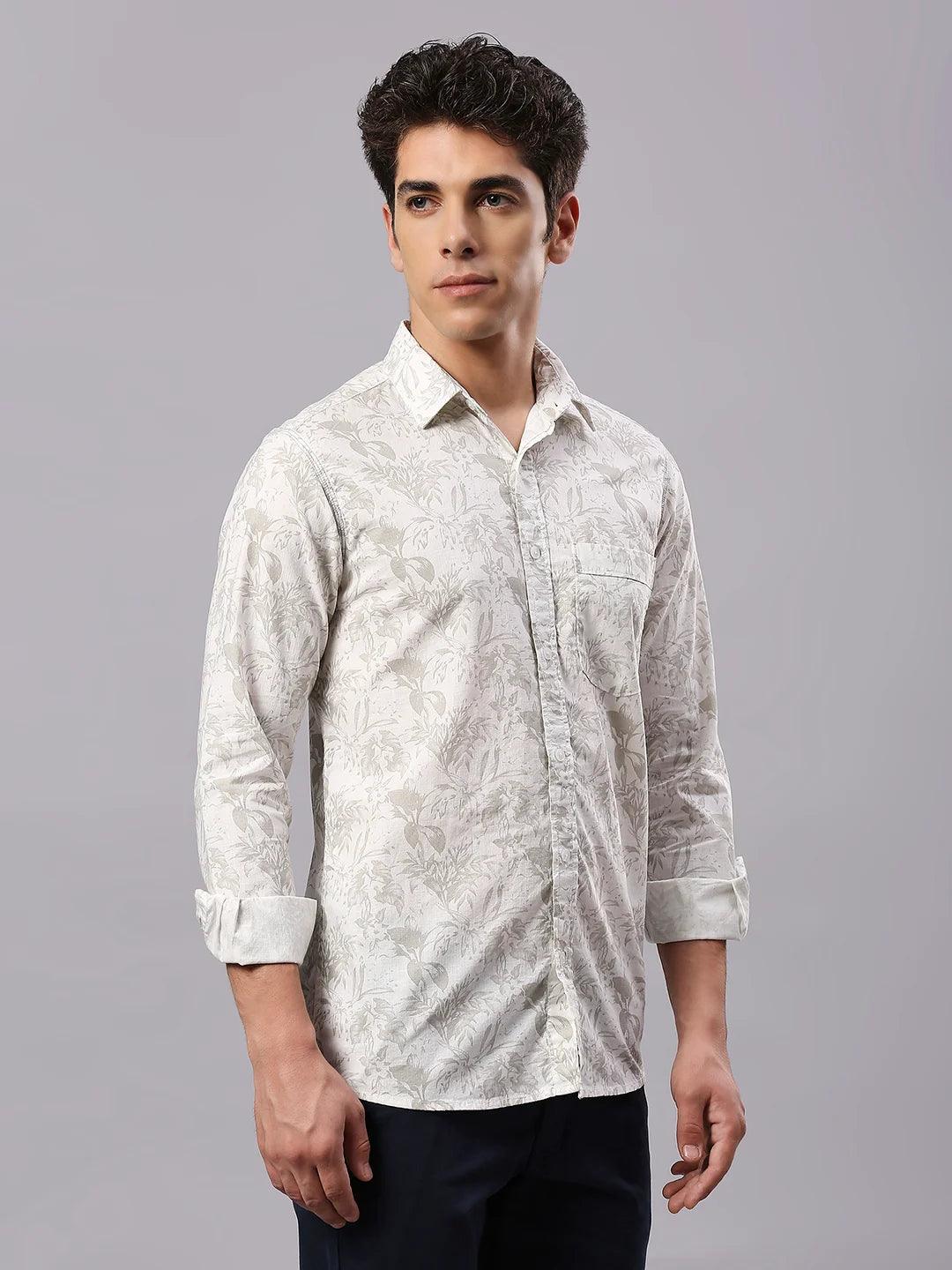 Light Olive Printed Shirt - Image 8