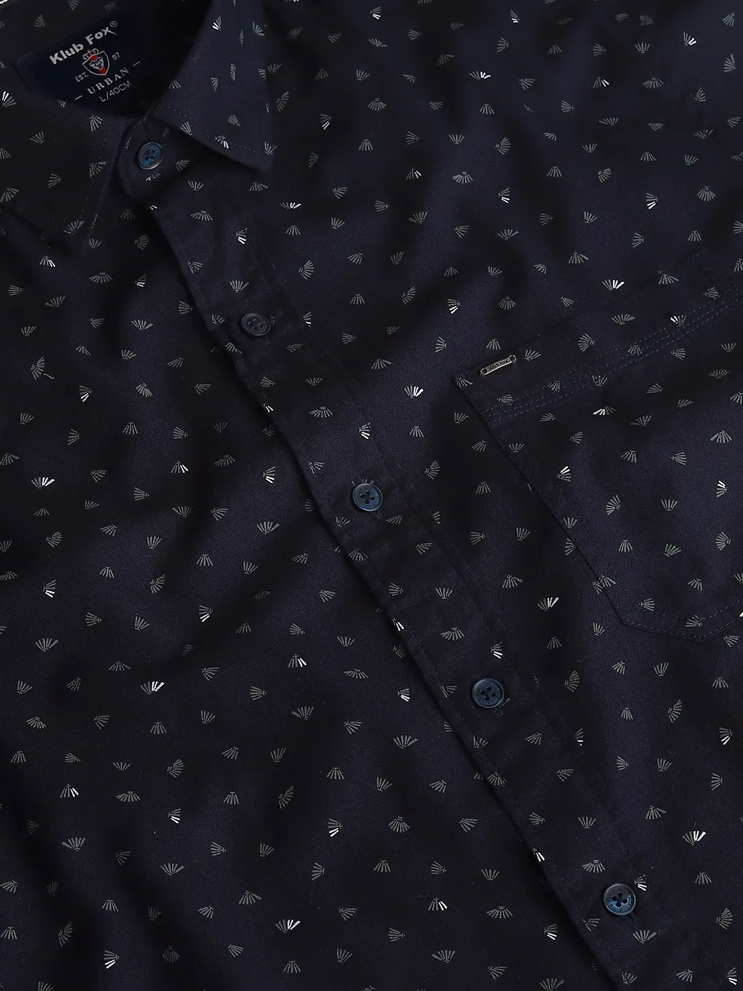 Navy Printed Shirt - Image 6
