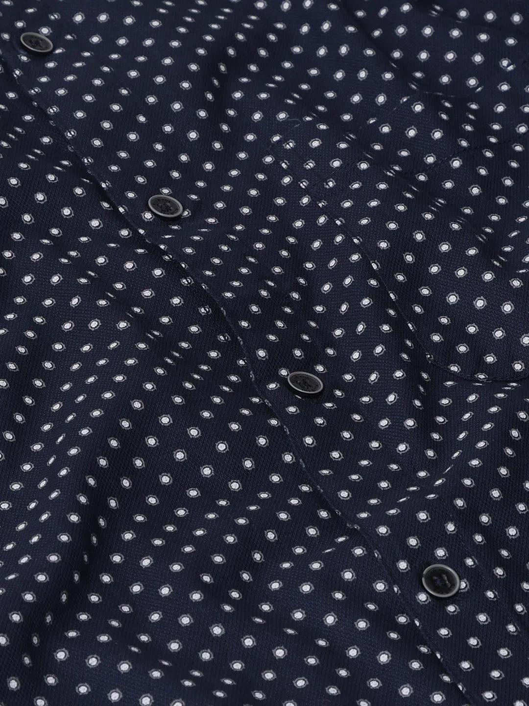 Navy Printed Shirt - Image 4