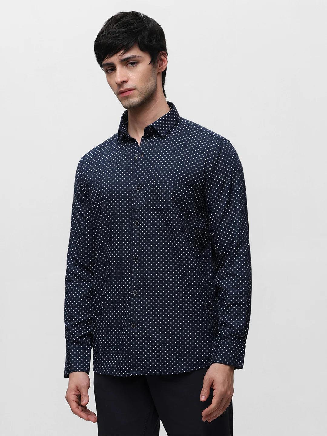 Navy Printed Shirt - Image 7
