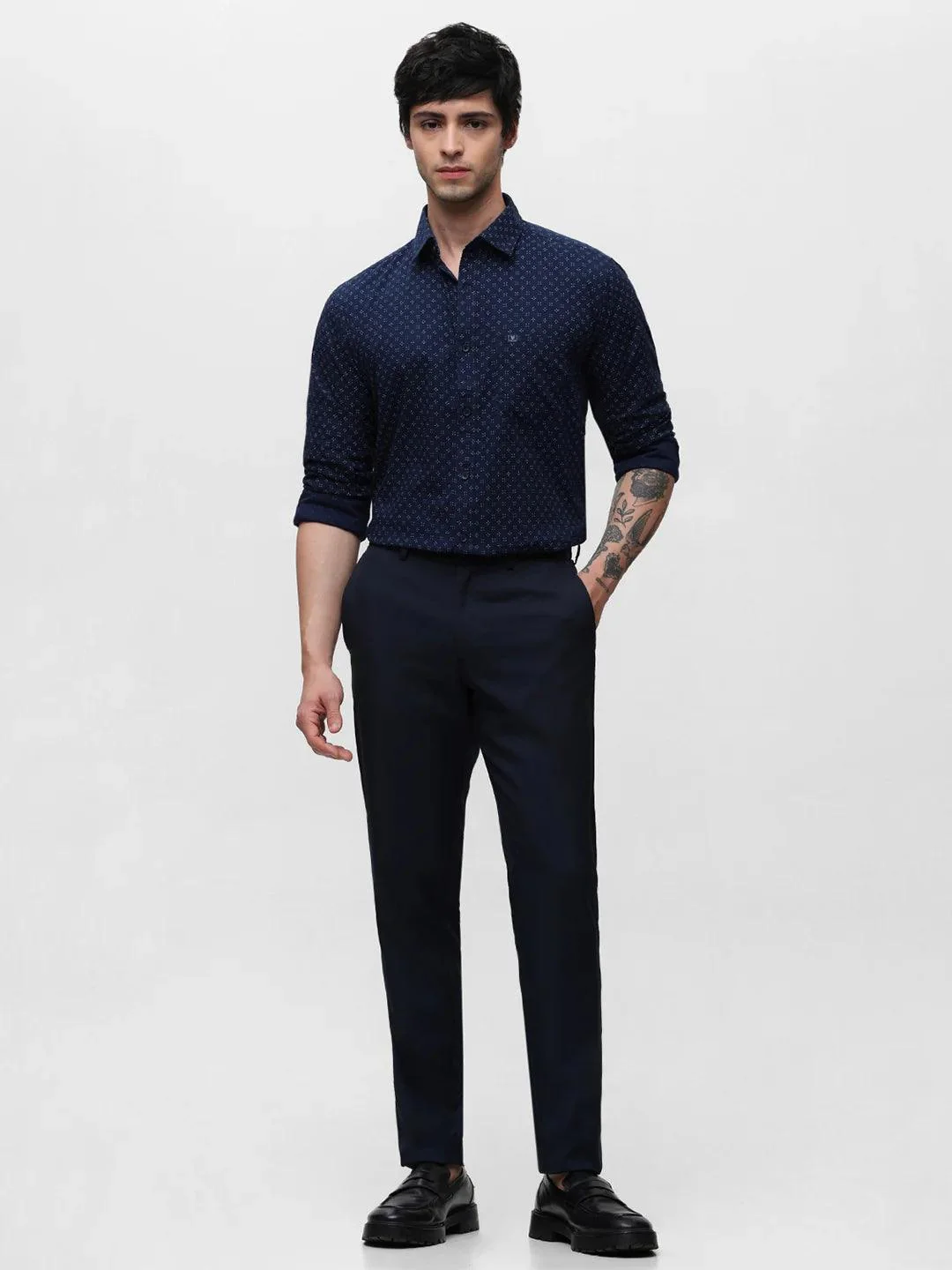 Navy Printed Shirt - Image 6