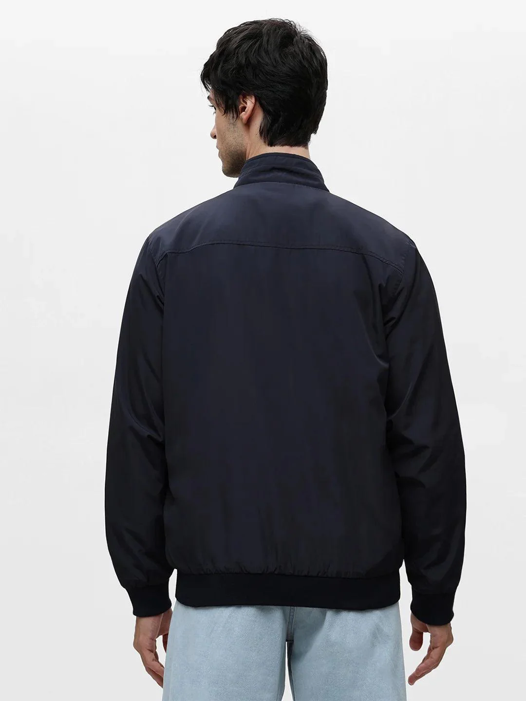 Navy Solid Band Neo Jacket - Image 5