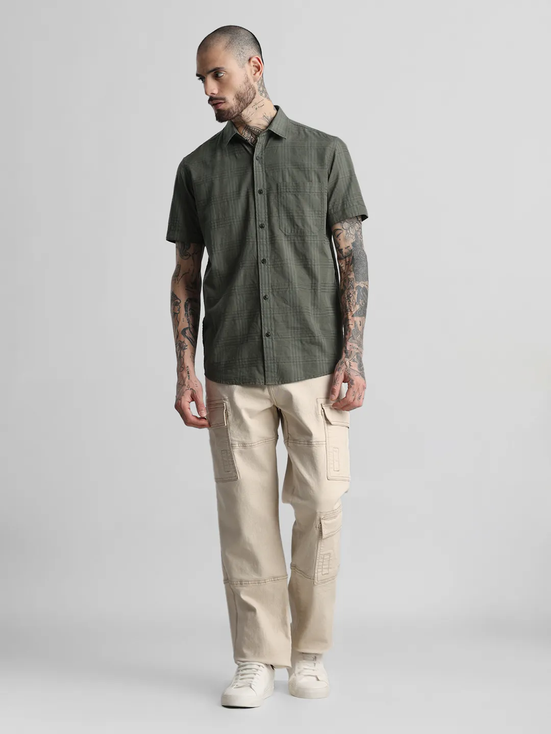 Olive Checkered Shirt - Image 5