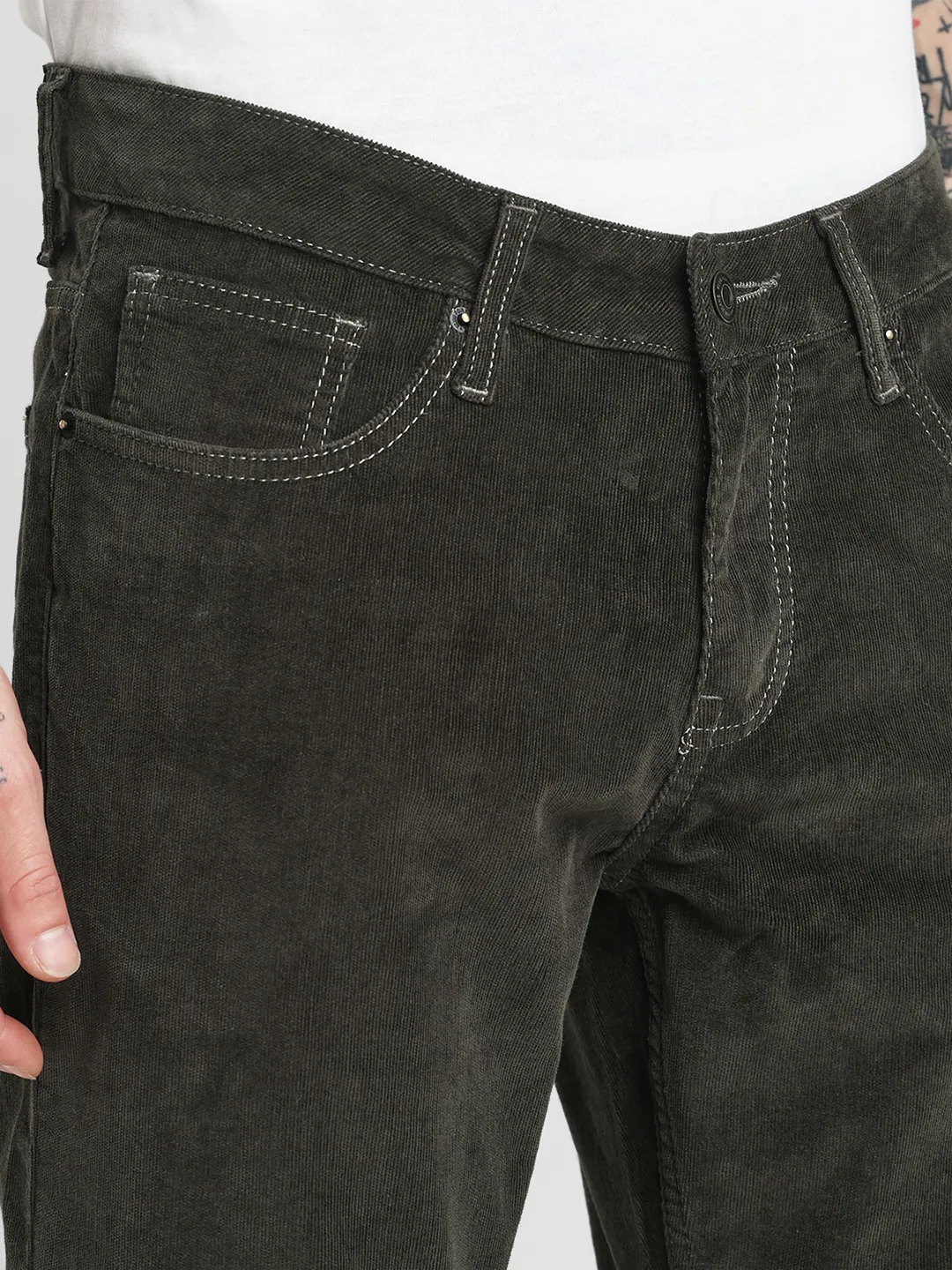 Olive Corduroy Trouser - Image 8