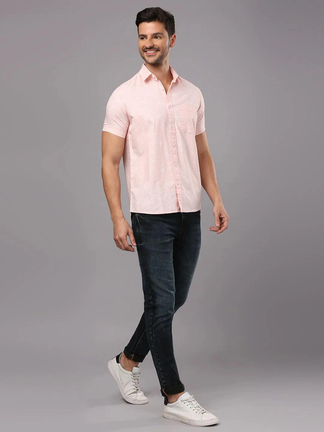 Peach Printed Shirt - Image 6